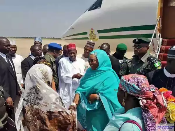 Aisha Buhari Arrives Kano State For A 1-day Visit